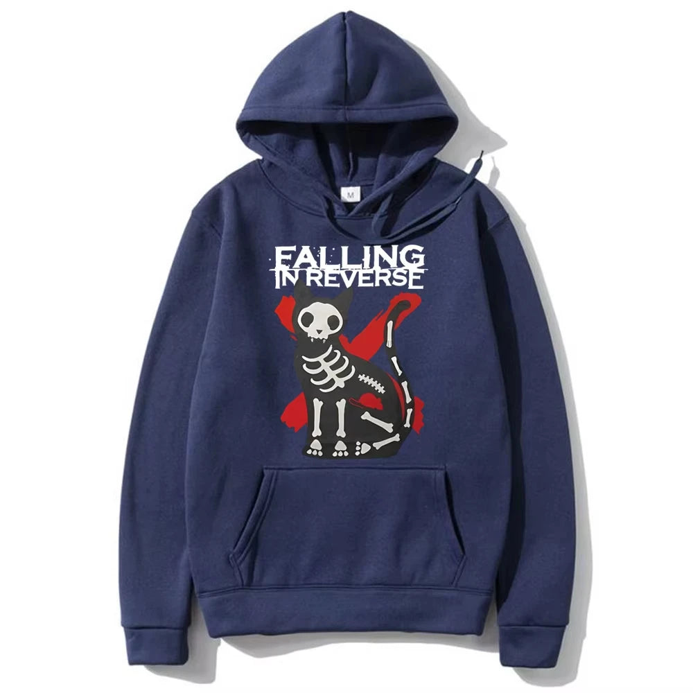 Men's and women's casual sweatshirts fall on reverse cat graphics hooded retro street wear cotton spring and summer new models