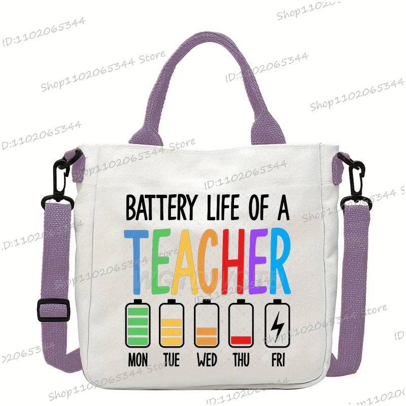 New Designer School Handbag Funny Back To School Print Crossbody Bag for Girls Boys Fashion Teacher Gifts Canvas Shoulder Bags