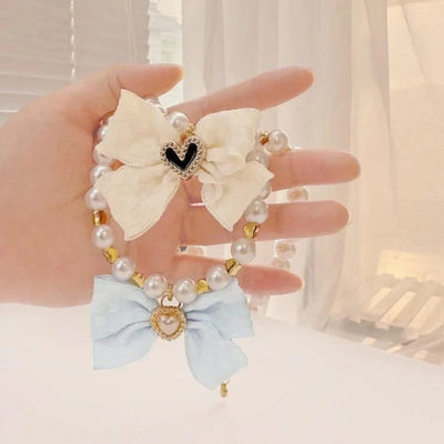 Pet pearl necklace, cat collar cat neck accessories Cat bib Pet dog small accessories neck jewelry, Valentine's Day New Year fur