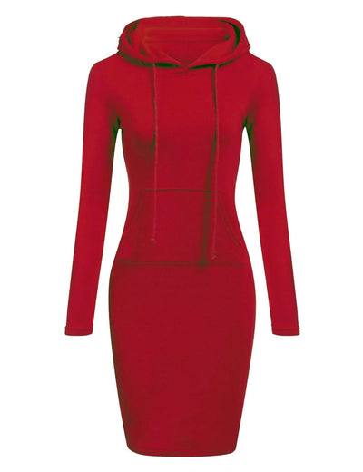 Ladies Autumn Attire Women's Hooded Dresses Hoodie - Style Sweatshirt Dresses for Women Tops in Ladies Clothing