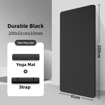 Men's Fitn Yoga Mat Thiened 20mm Wide Long Anti-slip Sports Yoga Mat Home Use Exercise Equipment l Rubber Pure Color