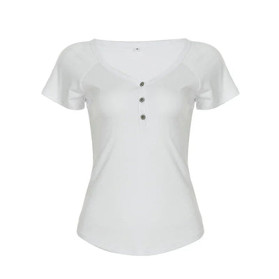 Korean Style Stripe Patchwork Women T-Shirts Short Sleeves Slim Fit Simple Causal Office Lady Clothing