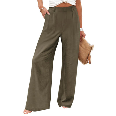 Women's Wide Leg Pants High Elastic Waisted In The Back Business Work Trousers Long Casual Pants Pants for Women Women’s Pants