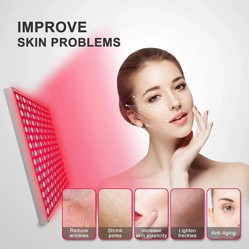 Red Light Therapy Panel for Deep Pain Relief & Skin Rejuvenation - Professional 45W Dual Wavelength Treatment with 660nm Red