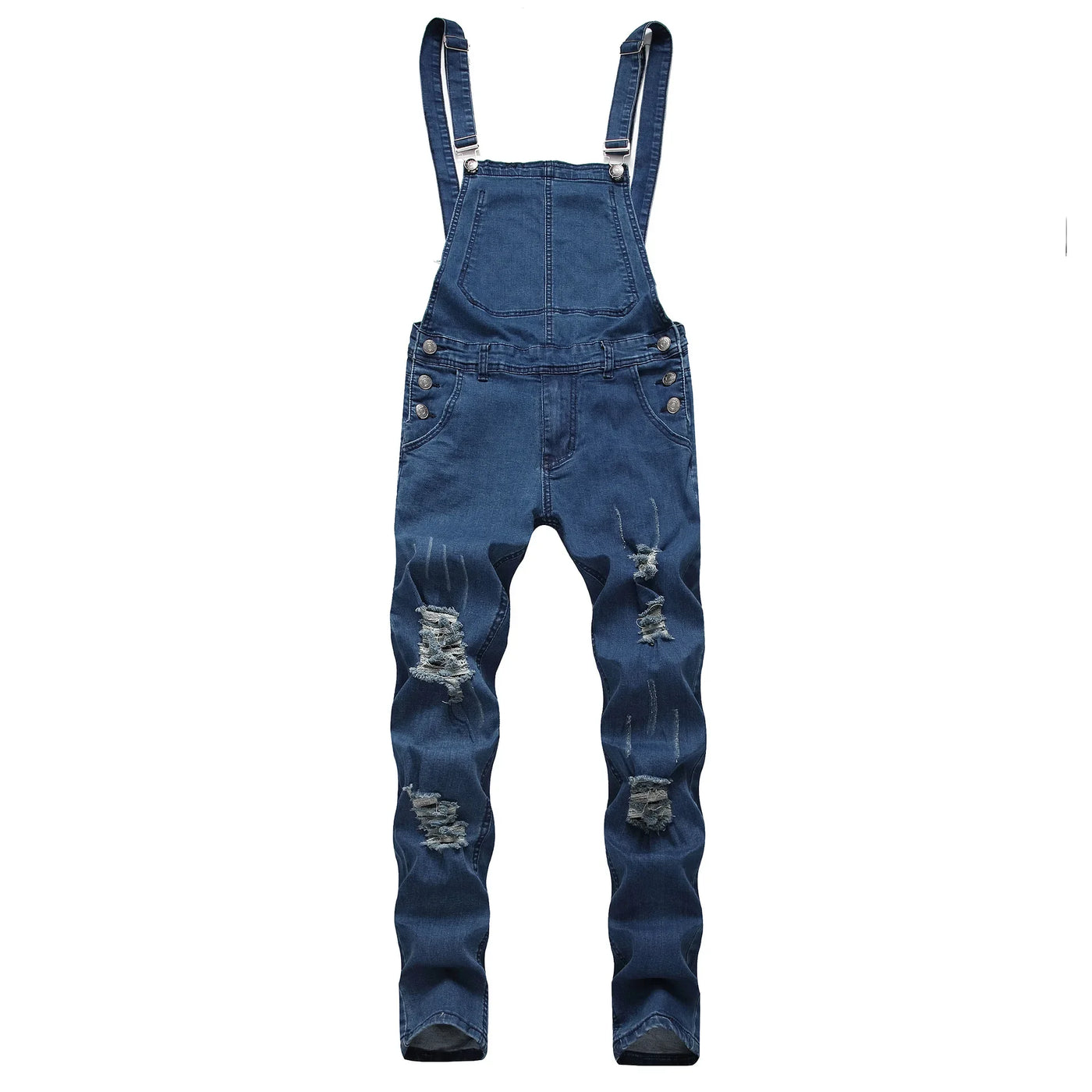 Men's Spring and Autumn Jeans, New Style Retro Casual All-match Ripped Dungarees, Fashionable High Street Trendy Brand Dungarees