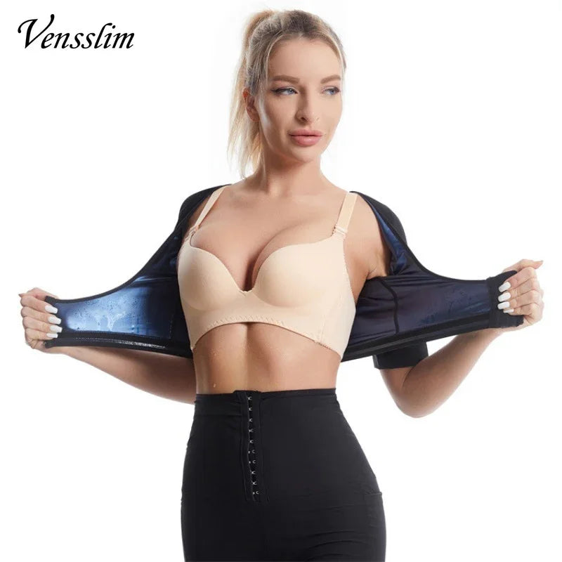 Upper Arm Shapers Compression Long Sleeves Women Arms Sauna Shapewear Shoulder Breast Support Push Up Fat Burner Sweat Corset