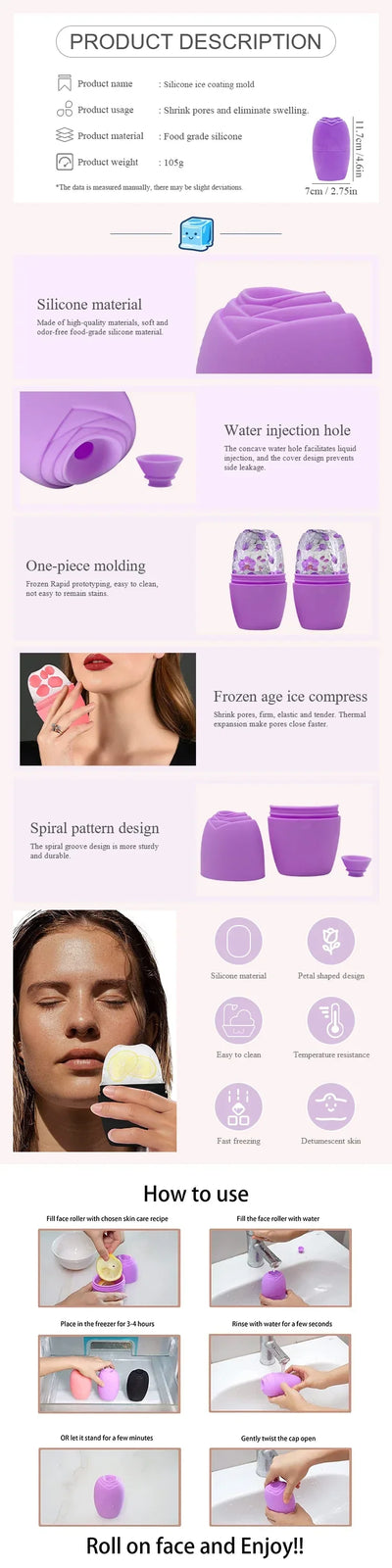 Silicone Ice Cube Trays Beauty Lifting Ice Ball Face Massager Contouring Eye Roller Facial Treatment Reduce Acne Skin Care Tool