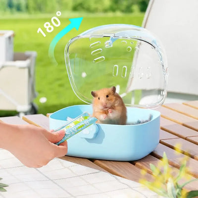 Portable Transparent Pet Carriers Cage Breathable Ventilated Travel Pet Cage Escape-Proof with Water Bottle Pet House Car Travel