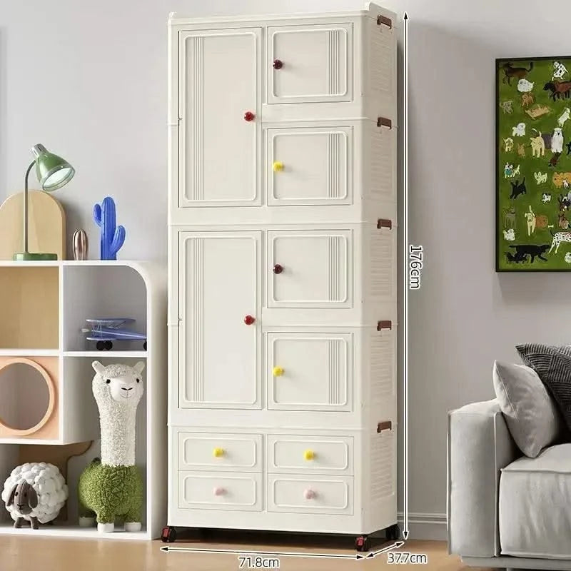 Home bedroom, children's storage cabinet, multi-layer snack cabinet, multifunctional large capacity dust-proof storage box