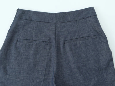 Women's clothing 2025 summer new product fashionable and versatile linen buttons high waist wide-leg casual trousers