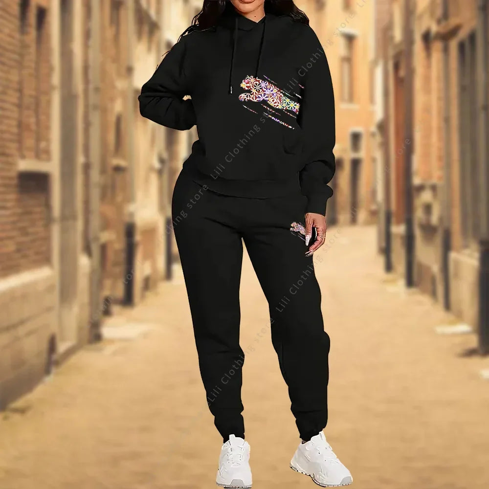 Women TrackSuit Aesthetic Designer Clothes Autumn Winter High quality Hoodies Sweatshirts Sweatpants Sportwear Woman Pants Sets