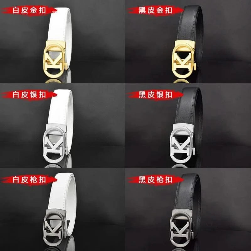 Men Fashion K Letter High quality Genuine Leather  Designer Belts | Male Waist Strap