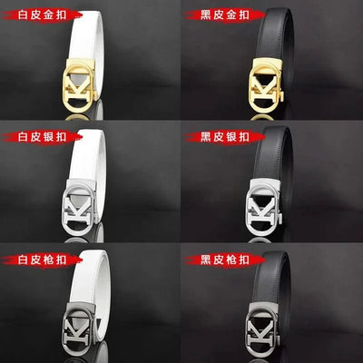 Men Fashion K Letter High quality Genuine Leather  Designer Belts | Male Waist Strap