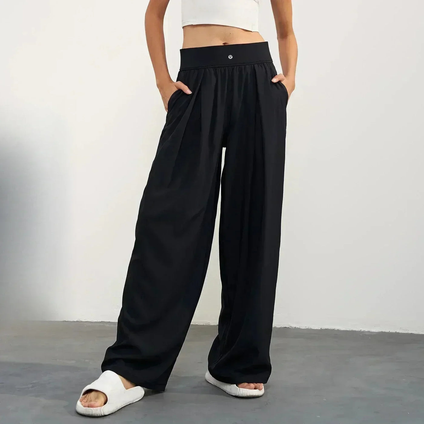 High-waisted wide-leg pants women summer new running yoga fitness pants