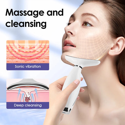 Neck Face Beauty Device 7 Color Light Skin Tighten Reduce Double Chin Anti Wrinkle Facial Lifting Massager