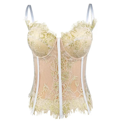 Women's Shaping Sexy Lace Corset Floral Lace Lady Bustier Elegant Slim Evening Wear Crops Lady Club Party Body Shaper Top