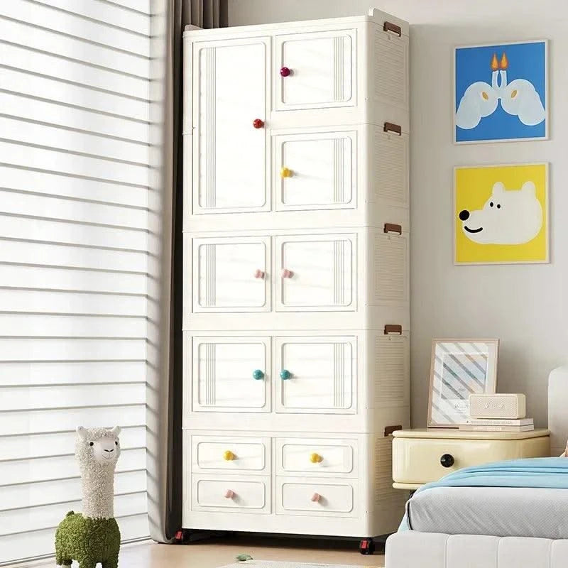 Home bedroom, children's storage cabinet, multi-layer snack cabinet, multifunctional large capacity dust-proof storage box