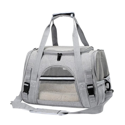 Soft Pet Carriers Portable Breathable Foldable Bag Cat Dog Carrier Bags Outgoing Travel Pets Handbag with Locking Safety Zippers