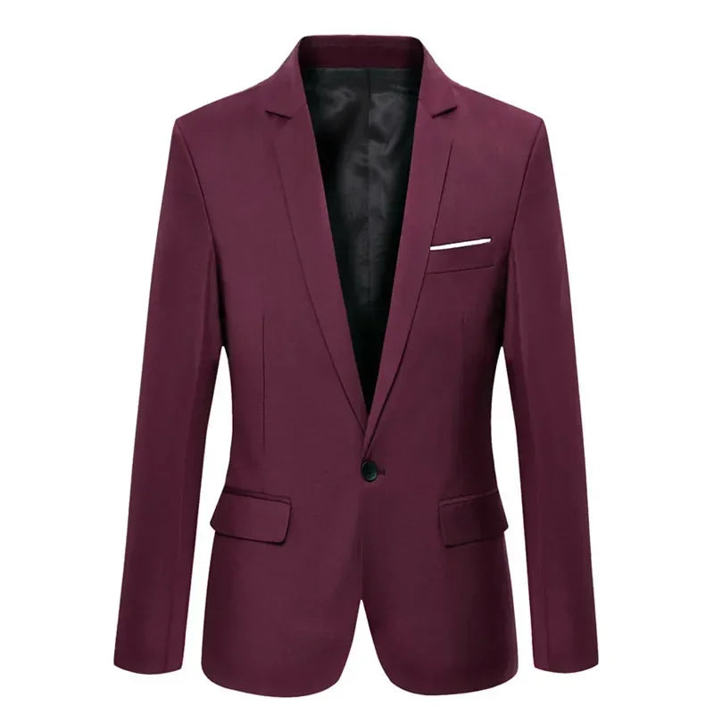 Blue Men Blazers Work Office 2025 Men Tuxedos for Formal Occasions Pockets Coat Blazers Male Custom Men's Business Slim Blazers