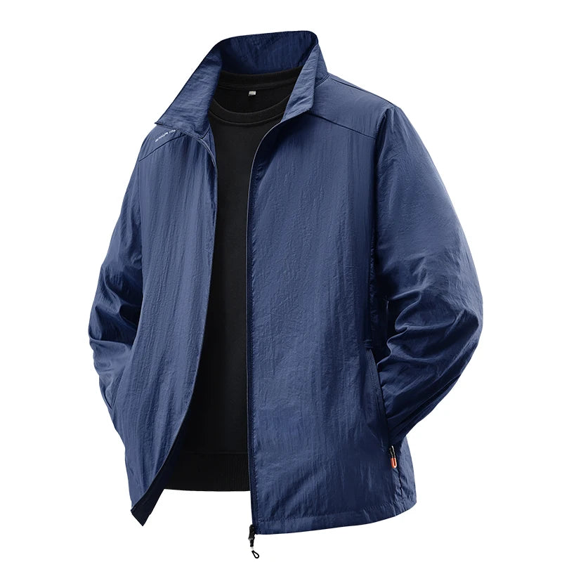 Summer Sunscreen Jacket Men's Casual Quick Dry Breathable UV Coat Outdoor Cycling Camping Fishing Lightweight Skin Windbreaker