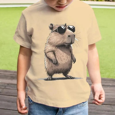 Cartoon 3D Capybara Print Kids Clothes Boys Tshirt Short Sleeve Children Summer Clothes Casual Harajuku Girl Clothes O-Neck Tops