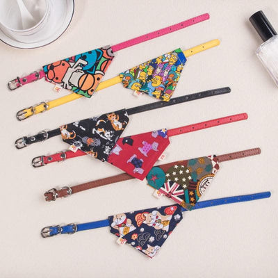 Pet  Collar Leather Scarf Adjustable
