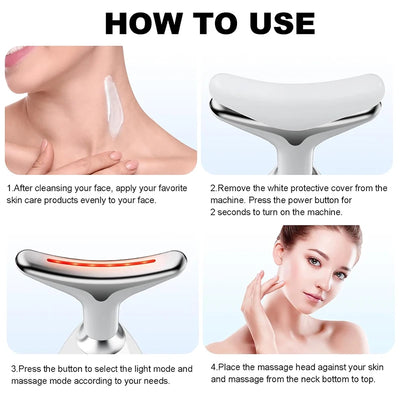 New 3 Colors Neck Face Beauty Device Facial Lifting Machine Skin Tighten Reduce Double Chin Anti Wrinkle Remove Lifting Massager