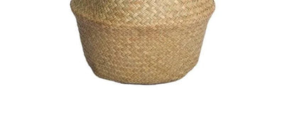 Wicker Basket Toy Organizer Folding Rattan Seagrass Storage Basket Laundry Woven Basket Plant Flower Pot For Home Garden