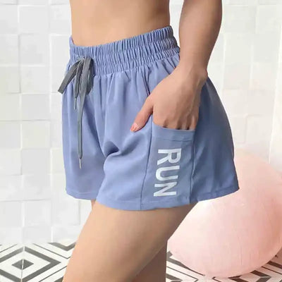 Women's 2 in 1 Biker Shorts  Workout Fitness Running Shorts Summer Loose Quick Dry Athletic Sports Shorts With Pocket