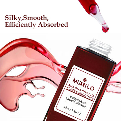 Salicylic Acid serum, gently exfoliates dead skin cells,  AHA, BHA, PHA and LHA, contains glycolic acid, aloe vera leaf