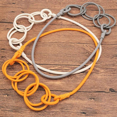BARWODO New Rubber Chain Necklace For Women Simple Handmade Elasticity Jewelry Sweater Chains Party Accessories Luxury Necklaces