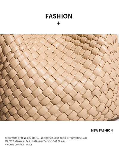 Designer bag Luxury 2024 woman bag Brand New Product PU Small size hand-woven bucket bag High quality Women's handbag