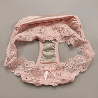 Women Yoga Low Waist Satin Underpants Lace Briefs Fitness Shorts Panties