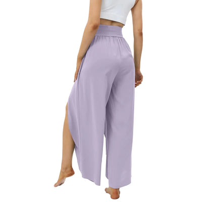 Women Wide Leg Pants High Waisted Yoga Hippie Casual Wear Boho Beach Palazzo Pants Women Jogging Trousers Korean Chiffon