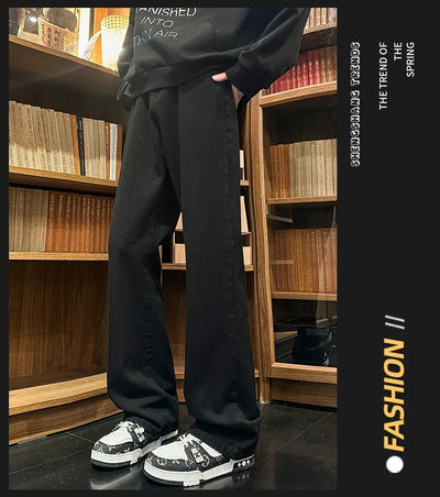Autumn New Men's Jeans Baggy Straight Wide Leg Male Fashion Vintage Denim Pants Men Youth Popular Brand Streetwear Jean Trousers