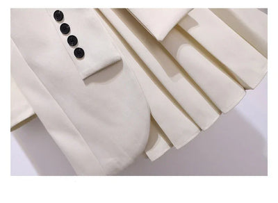 Blazer Women 2025 Spring New Fashion Women Clothing Suit Skirt Jacket Belt Waist Slim Suit Women Blazer Long Coat Black Blazers