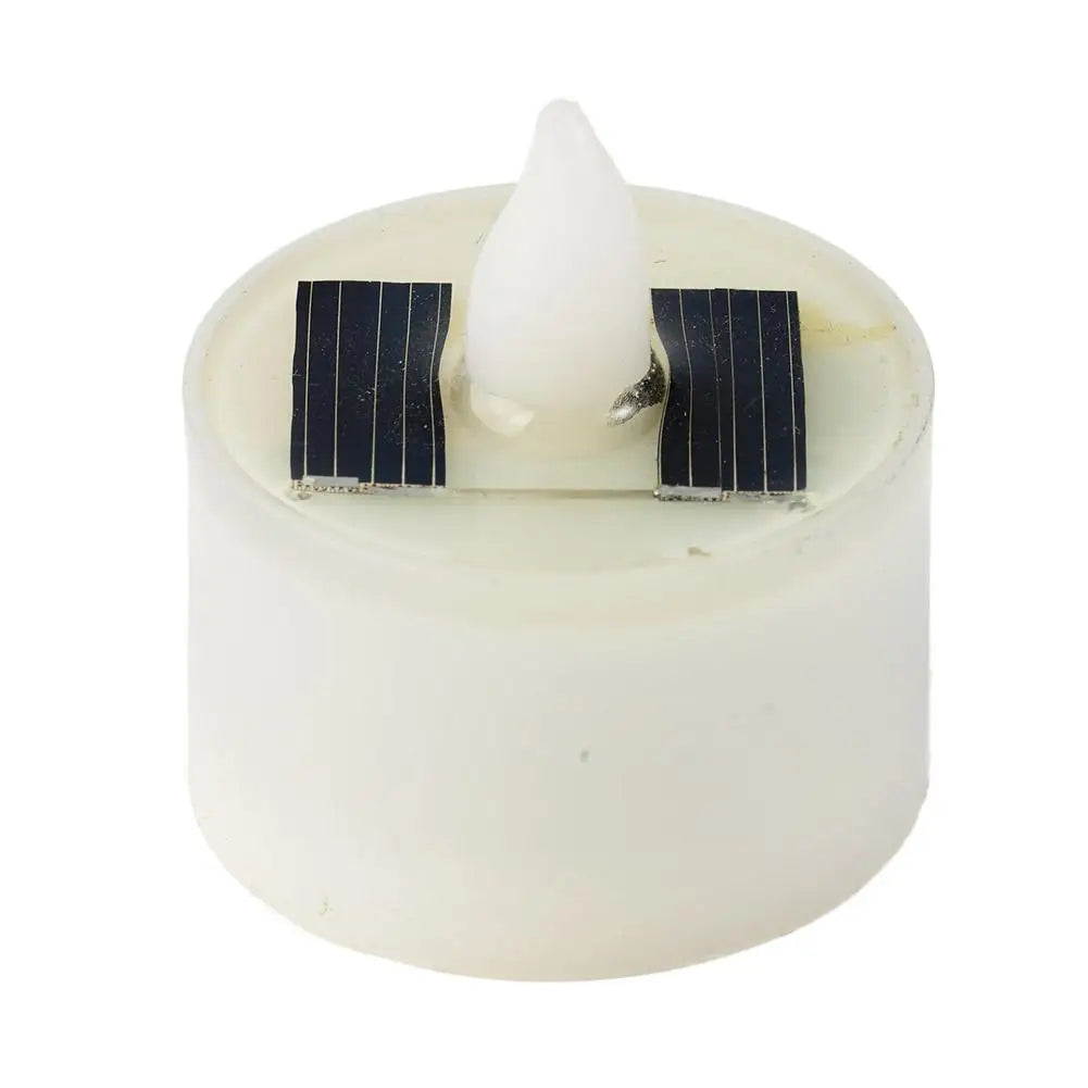 Solar Candle Tea Lamp Smokeless Simulation LED Electronic Candle Lamp Outdoor Christmas Halloween Tea Wax