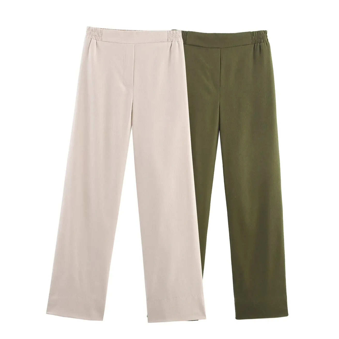 2025 new women's clothing European and American style fashionable versatile blended loose elastic trousers