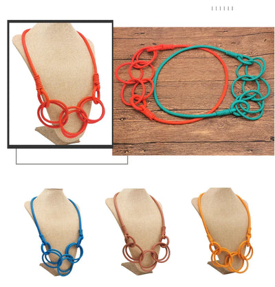 BARWODO New Rubber Chain Necklace For Women Simple Handmade Elasticity Jewelry Sweater Chains Party Accessories Luxury Necklaces