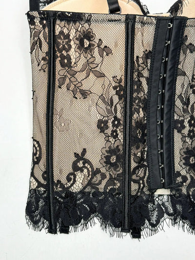 Women's Shaping Sexy Lace Corset Floral Lace Lady Bustier Elegant Slim Evening Wear Crops Lady Club Party Body Shaper Top