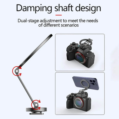 Magnetic Magsafe Phone Holder Mount Folding Cold Shoe Metal Phone Holder Horizontal Vertical Shooting for Camera Monitor Tripod