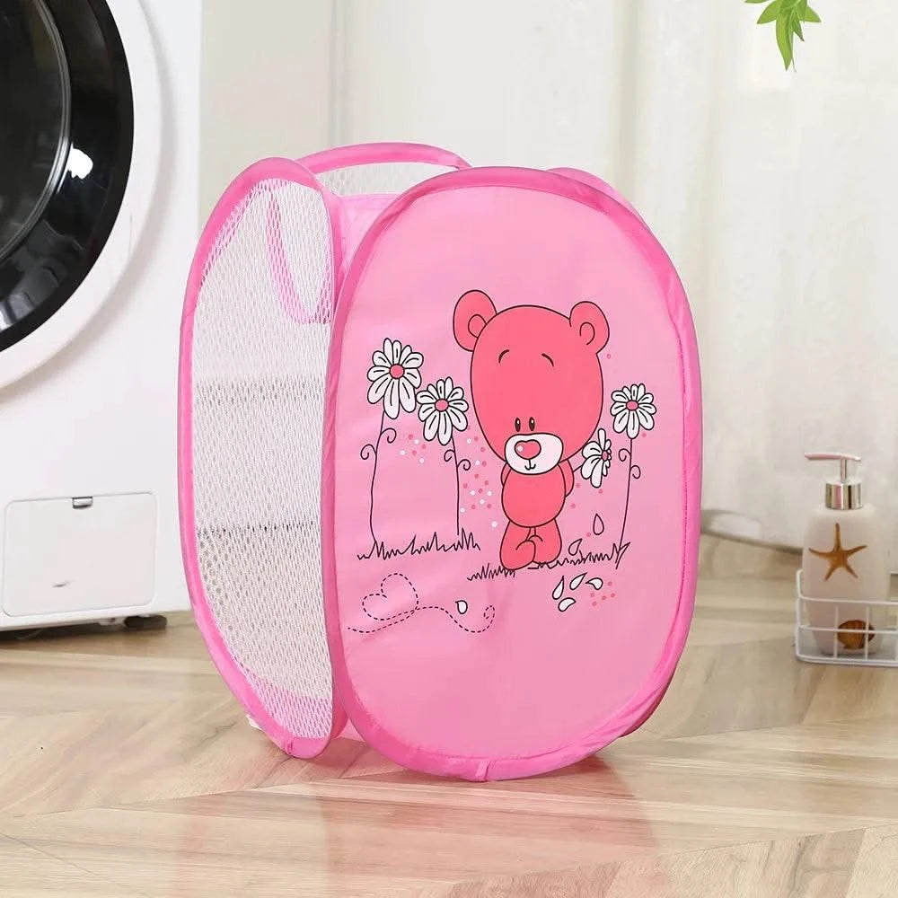 Home essential  Dirty Clothes Folding Storage Basket Household Childrens Toy Storage Box Open Mesh Sorting Basket