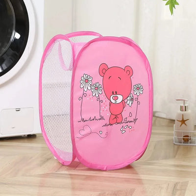 Home essential  Dirty Clothes Folding Storage Basket Household Childrens Toy Storage Box Open Mesh Sorting Basket