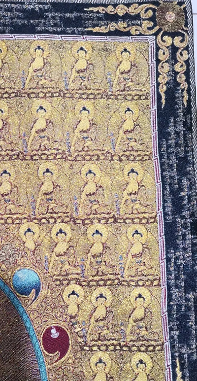 Tibetan Buddhism Medicine Buddha Portrait Chinese Tangka Embroidery Decoration Hanging Painting