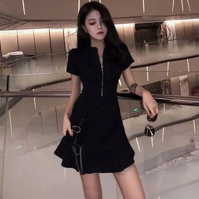Midi Ruffle Women's Dress Soft Black Female Dresses Harajuku Elegant and Beautiful on Sale Clearance New in Clothing Hot Retro X