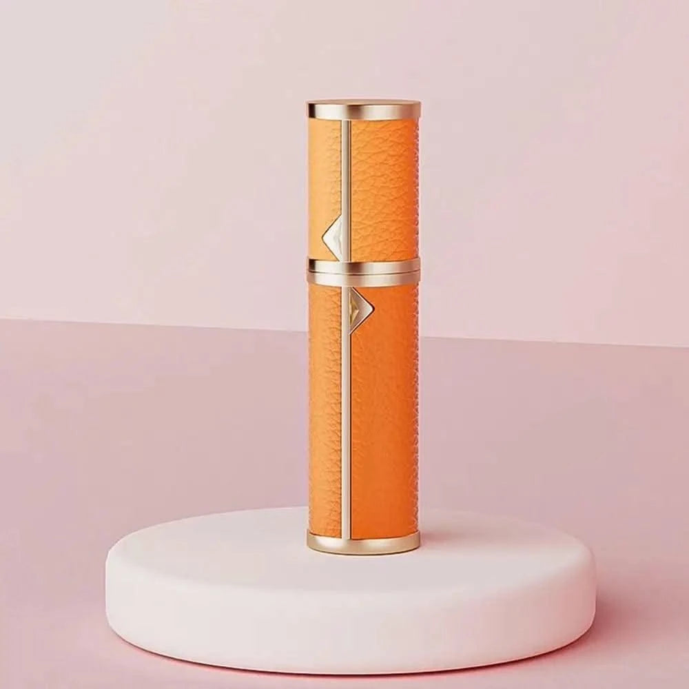 Luxury Bottom-filled Perfume Bottle Aluminum Self-pumping 5ml Real Leather Spray Bottle Cologne Moisturizer Fragrance