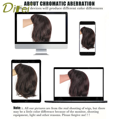 DIFEI Slightly Curly Short Synthetic Wig For Women Fresh Natural Short Wig With Straight Bangs Suitable For Daily Wear