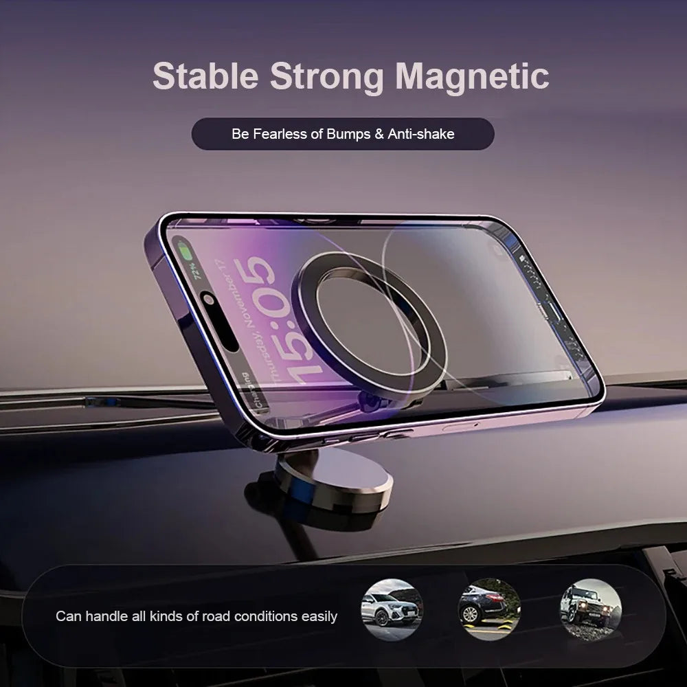 Magnetic Magsafe Car Phone Holder for iPhone 15 14 13 Pro Max Plus Vehicles Mobile Support Secure Mount in Car