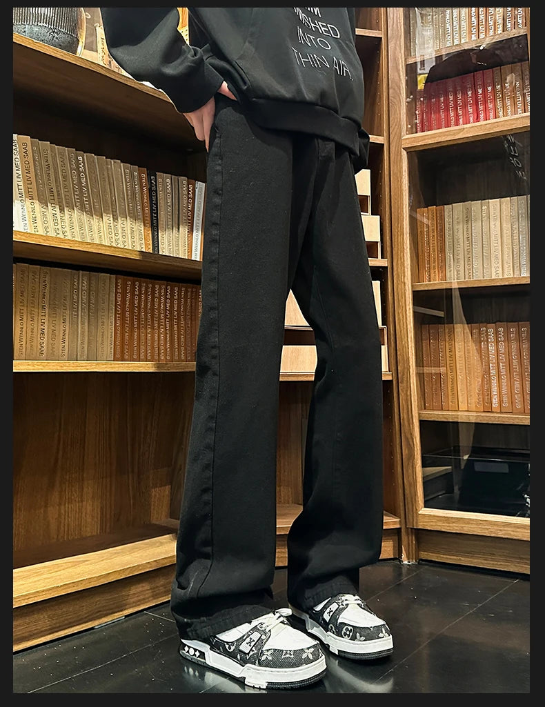 Autumn New Men's Jeans Baggy Straight Wide Leg Male Fashion Vintage Denim Pants Men Youth Popular Brand Streetwear Jean Trousers