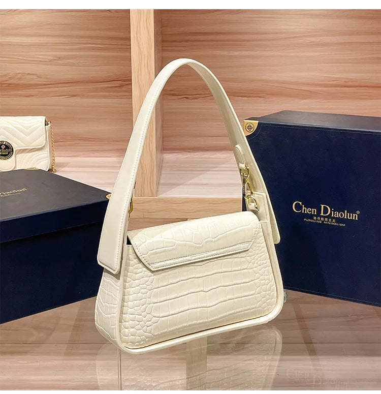 Classic Women's Handbag in Leather, Shoulder and Crossbody Bag Style, Luxury Elegant Design for Ladies By Famous Designer